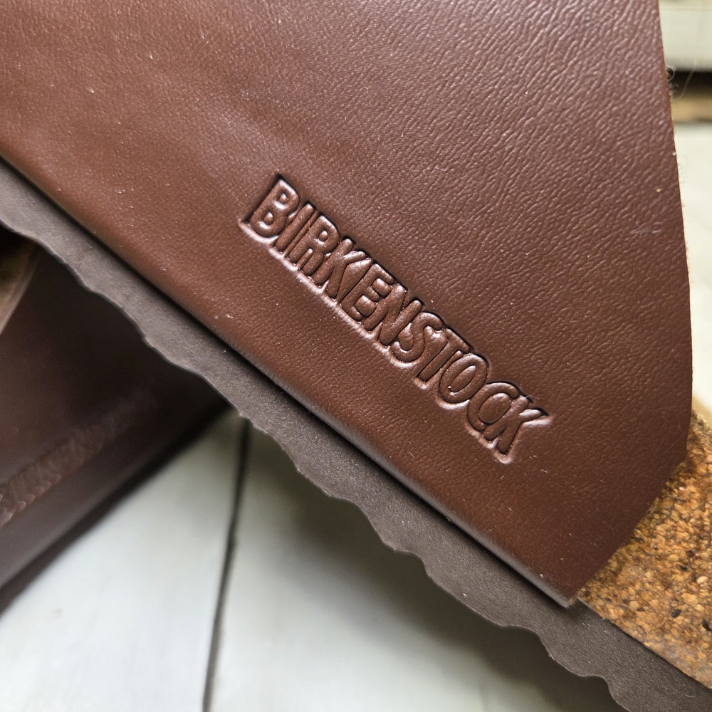 Birkenstock Brown Leather Footbed Sandals - Picture 4 of 8